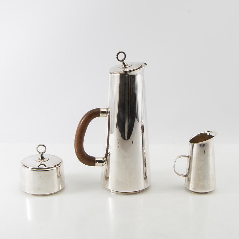 Gustaf Janson, kaffeservis, 3 delar, sterlingsilver, CG Hallberg, Stockholm, 1958.