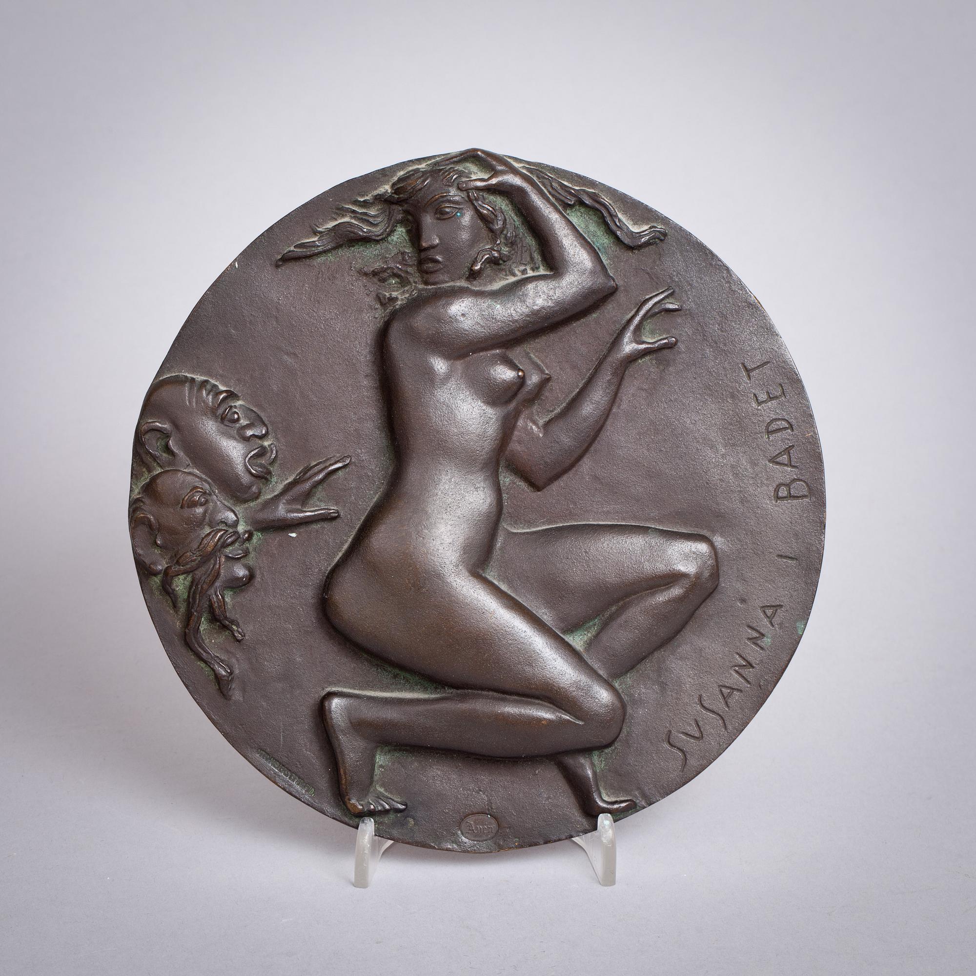 CARL-OSCAR AVÈN, brons plakett.