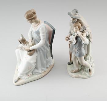 FIGURER, 2 st, porslin, LLadro och Zaphir, Spanien.