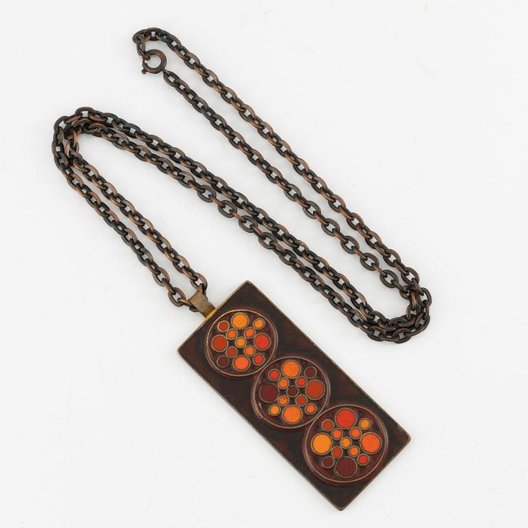 Eva Hidström, collier, brons med emalj, Finland.