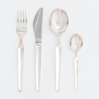 A 72-piece sterling silver cutlery set, 'Diplomat', Kultateollisuus Turku 1978. In three original boxes.
