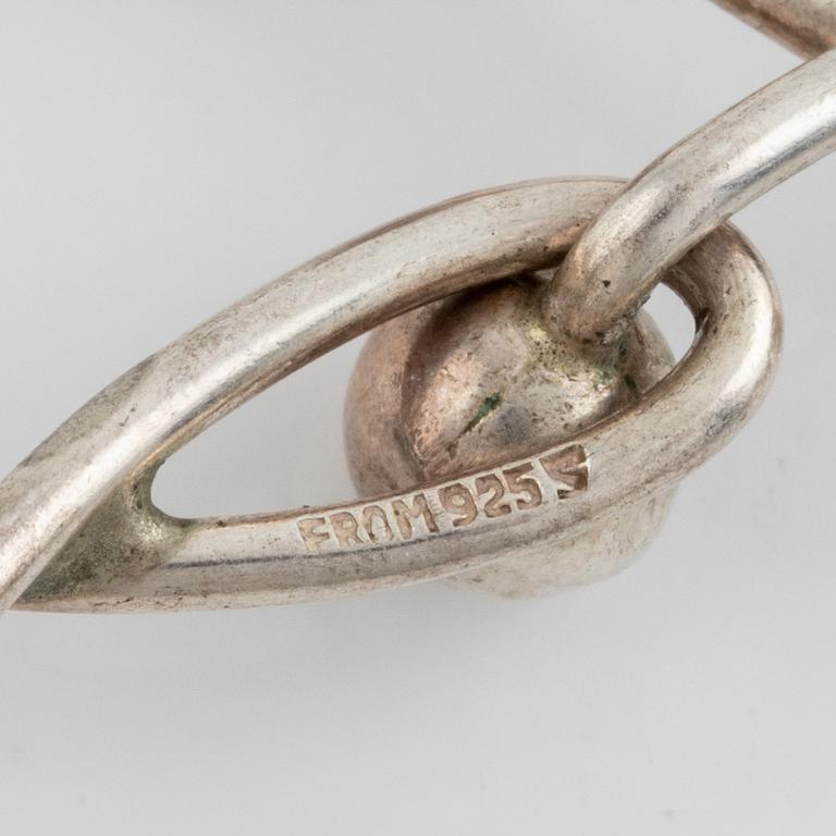 Niels Erik From. Collier samt armband, silver.