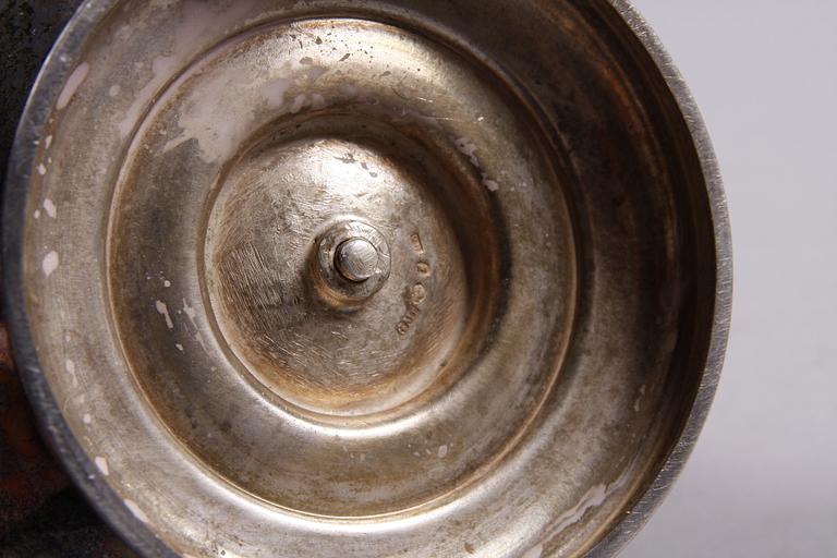 TÉ OCH KAFFESERVIS, 3 delar, silver, Gustaf Möllenborg Stockholm 1871. Tot vikt ca 3150 gram.