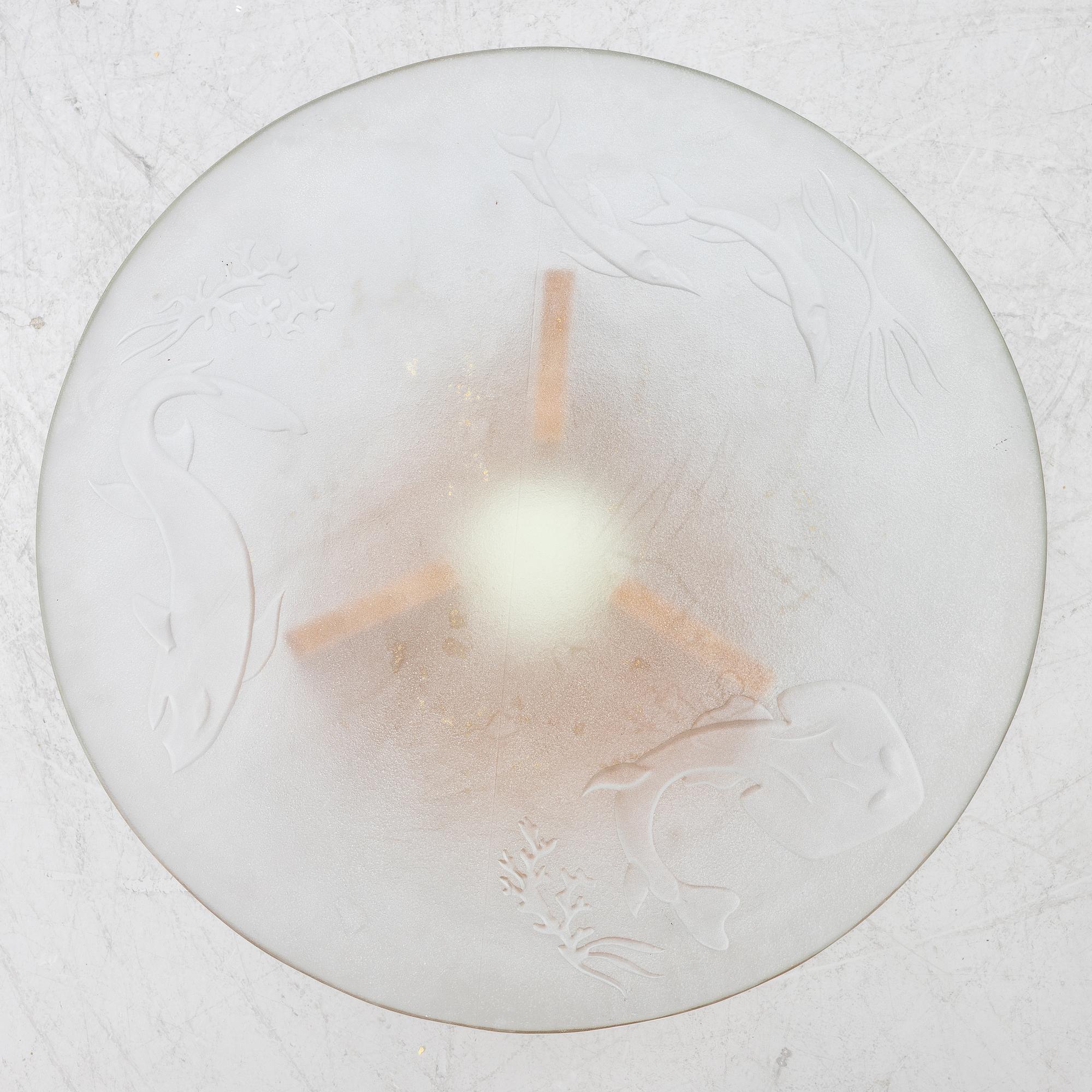 A Swedish Modern coffee table with lighting, 1930s/40s.