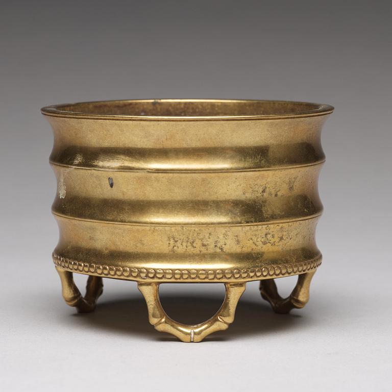 A bronze incense burner, Qing dynasty.