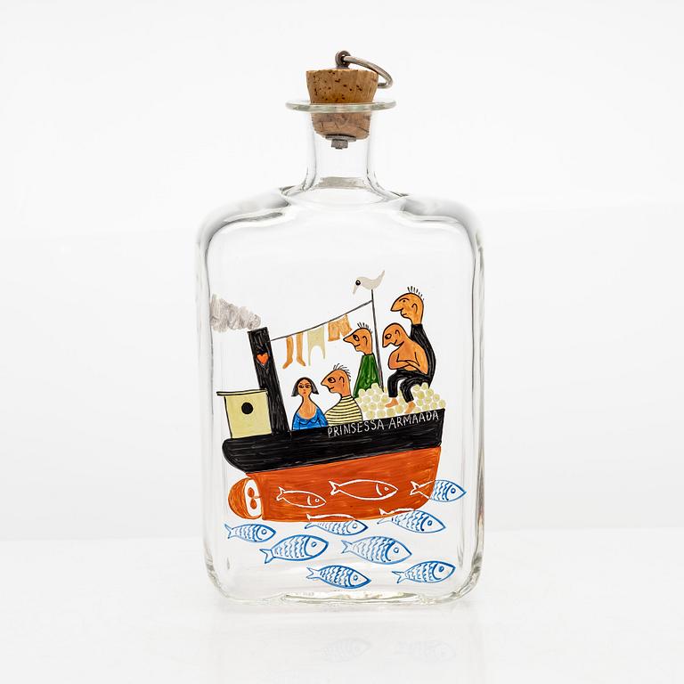 Tapio Wirkkala, a glass 'Princess Armada' liquor bottle signed TW Iittala.