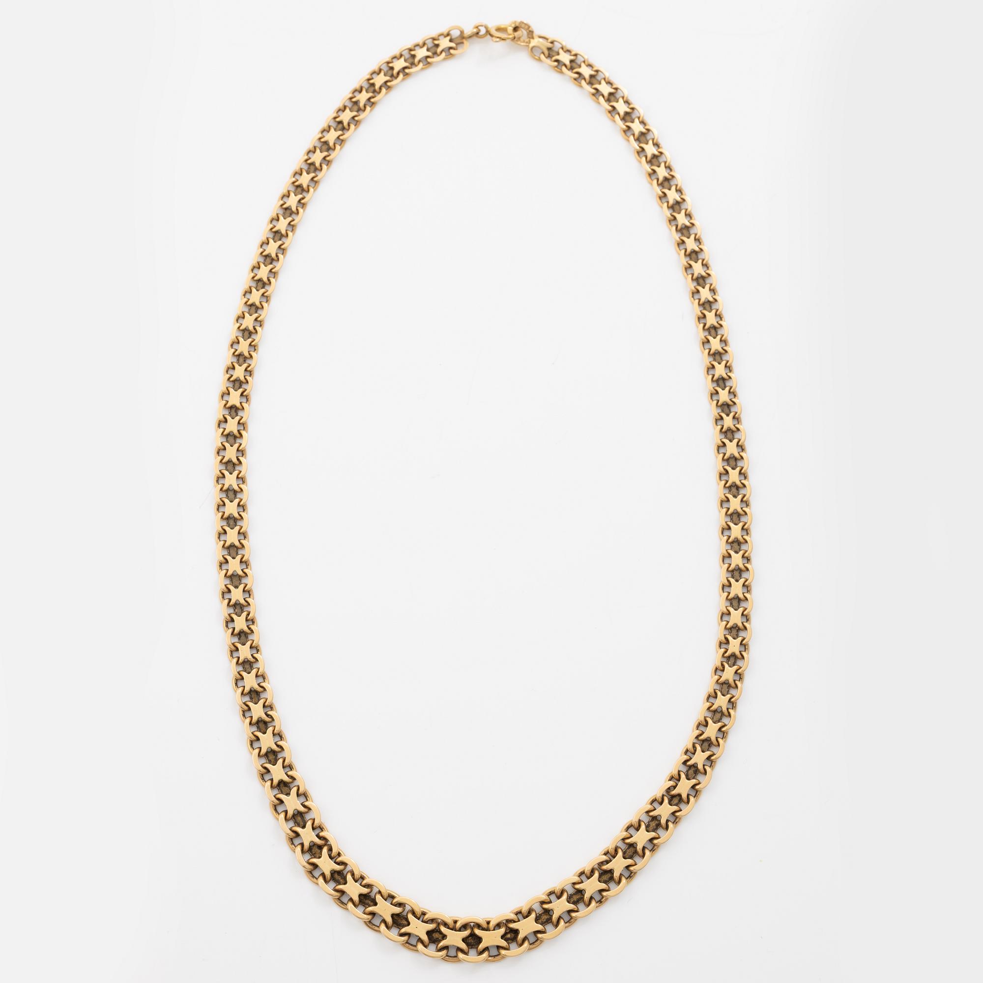 Collier, 18K guld, doserad x-länk.