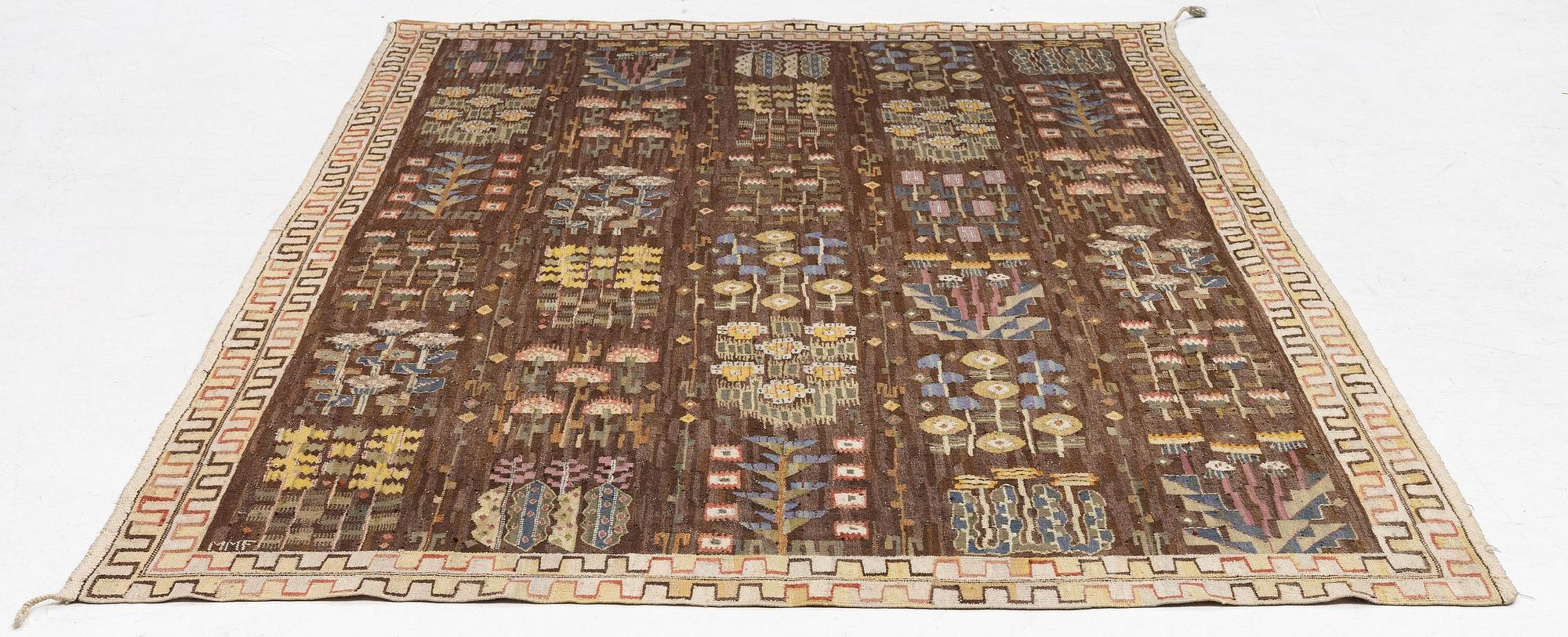Märta Måås-Fjetterström, a tapestry, 'Juniblommor', tapestry weave, c. 271 x 163 cm, signed MMF.