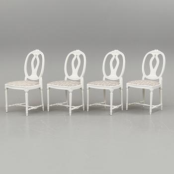 STOLAR, 4 stycken. Gustaviansk stil, 1900-talets andra hälft.