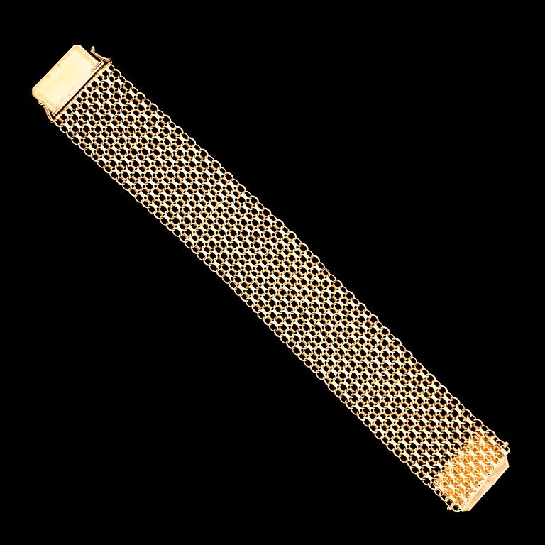 ARMBAND, 18 k guld, 1968, x-länk. Vikt ca 36 gram.