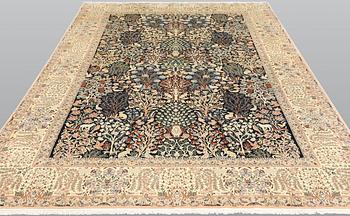 A Nain rug, figural, Part Silk, S.K 6LAA, approx. 283 x 180 cm.