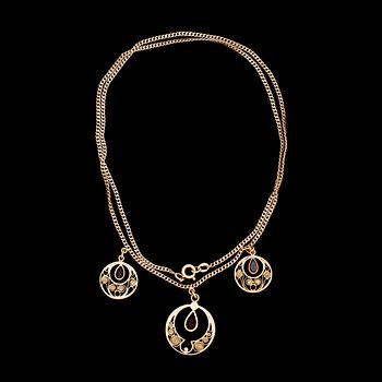 COLLIER, 18k guld Gustaf Dahlgren & Co, Malmö. 1900-talets mitt. Vikt ca 7 g.
