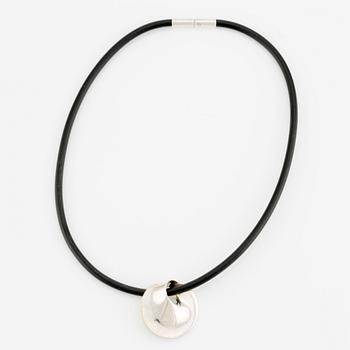 Sterling silver collar with rubber band "Möbius", for Georg Jensen.