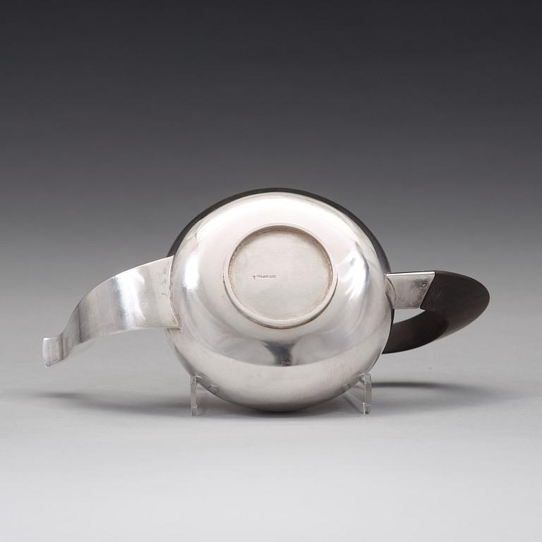 Karlheinz Sauer, A Karl-Heinz Sauer silver teapot, Västerås, Sweden 1986.