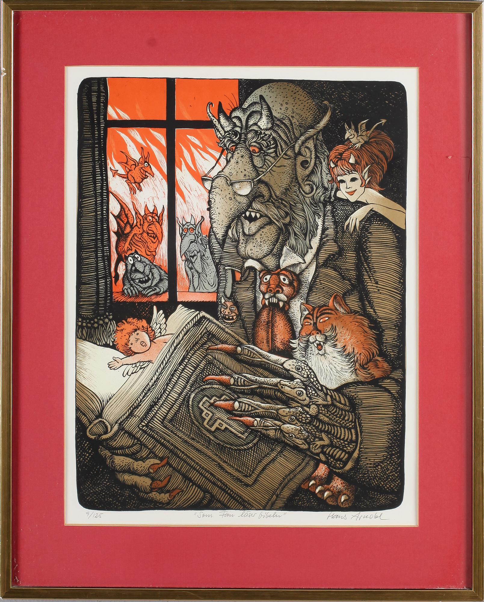 HANS ARNOLD, färglitografi, signerad, numrerad 9/125.