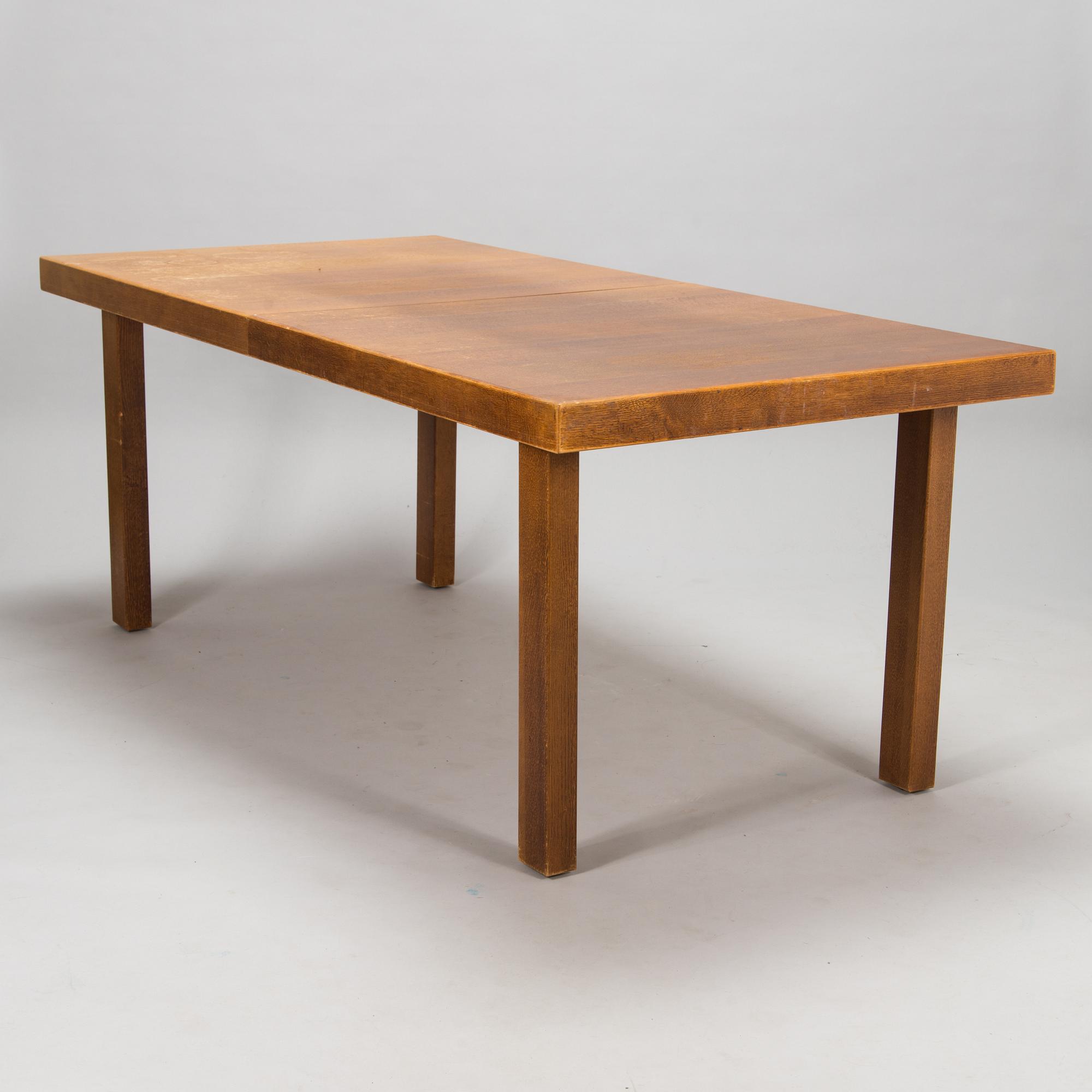 Carl Gustaf Hiort af Ornäs, matbord, "Näyttely Senior", stolar, 8 st, HMN Huonekalu Mikko Nupponen 1900-talets mitt.