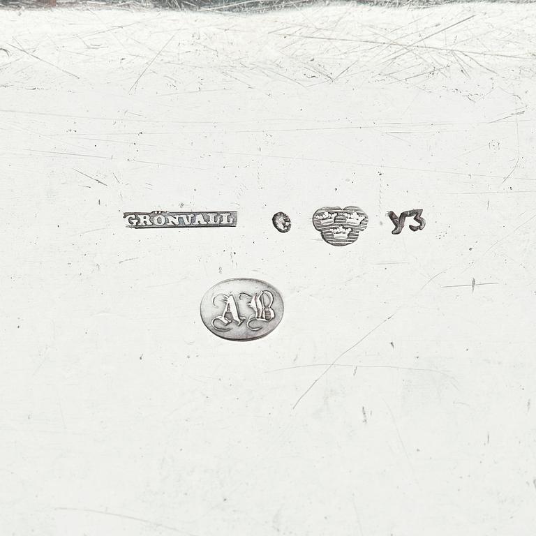 A Swedish silver dish, mark of Johan Petter Grönvall, Stockholm 1828.