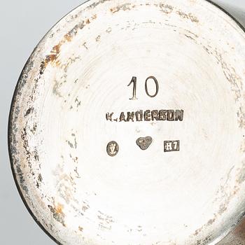 Bägare, 3 st, silver, bl a Eric Ericsson Dalerik, Gävle 1957.