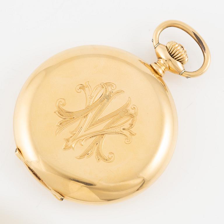 Pocket watch, Zenith, 18K gold, hunter, 51 mm.