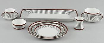 SERVISDELAR, 48 st, porslin, "Spisa Ribb", Stig Lindberg, Gustavsberg, 1955-1974.