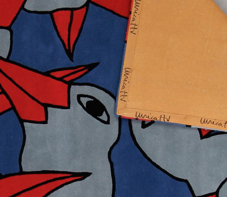 ULRICA HYDMAN-VALLIEN, matta, "Birdie", Flossa. 140 x 200 cm.