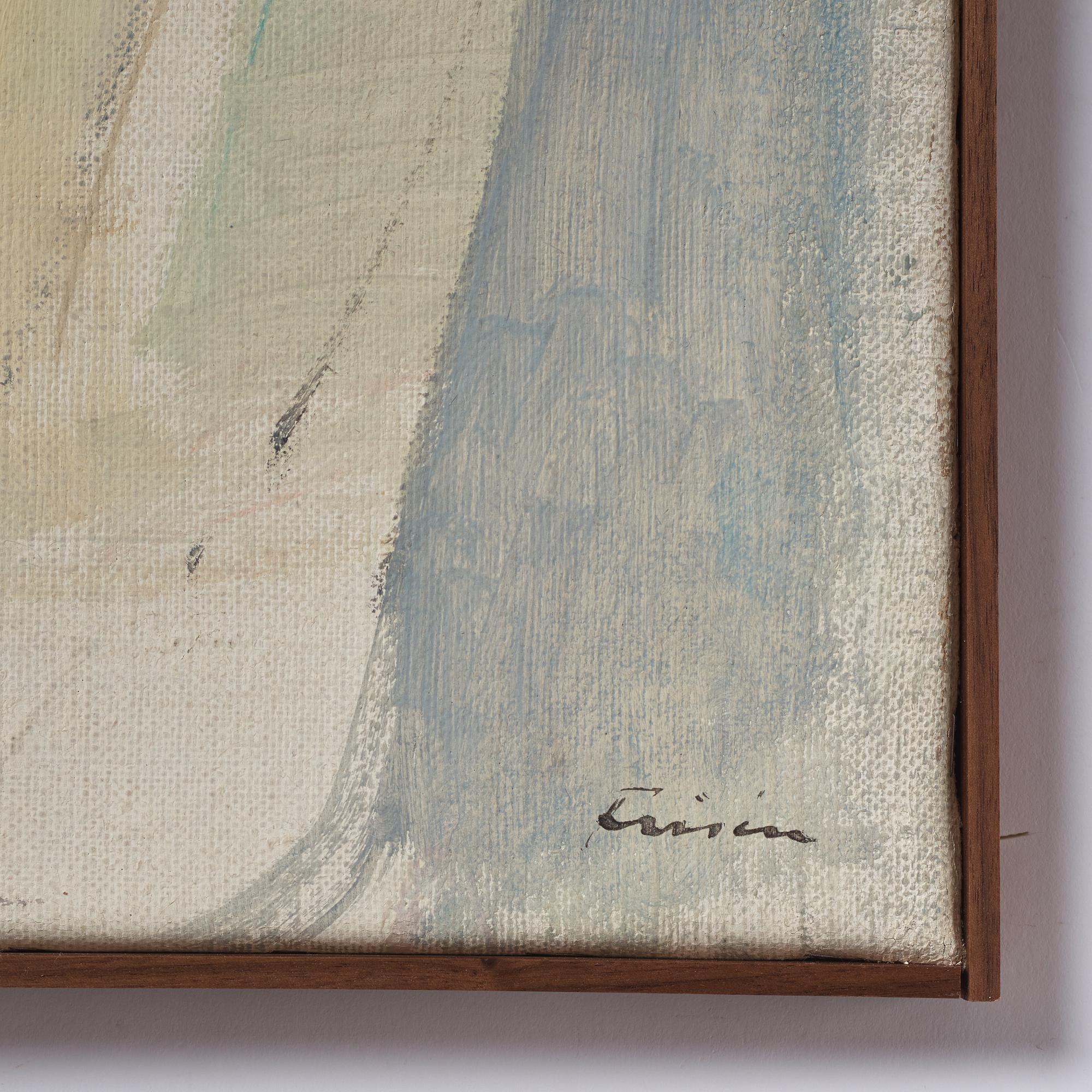 Vera Frisén, olja på uppfodrad duk, signerad.