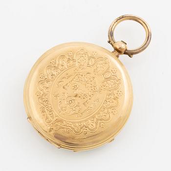 Pocket watch, 18K gold, 37 mm.