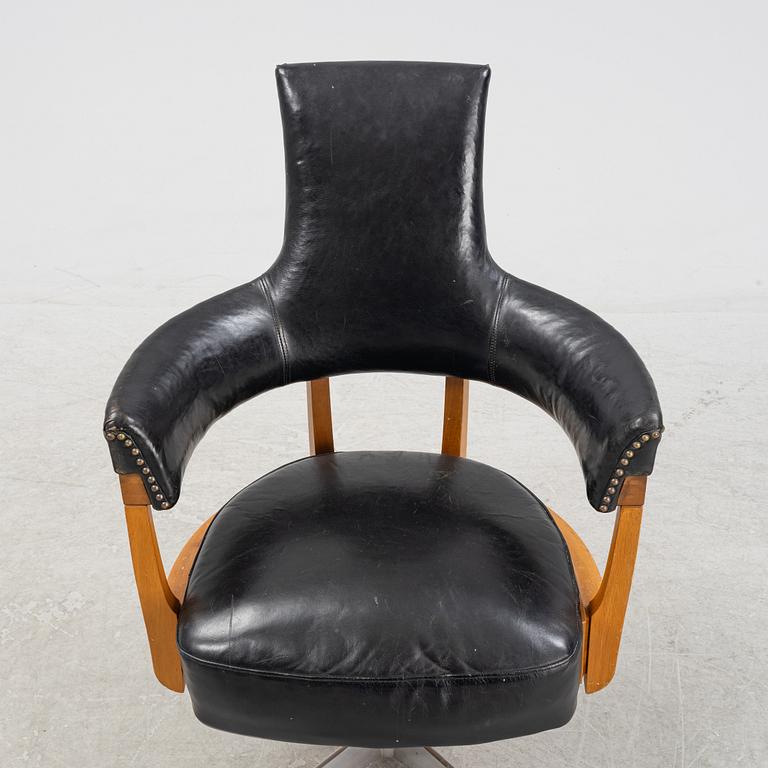 A 'Löten' swivel office chair by E K Augustosson for Hjalmar Jackson AB 1967.