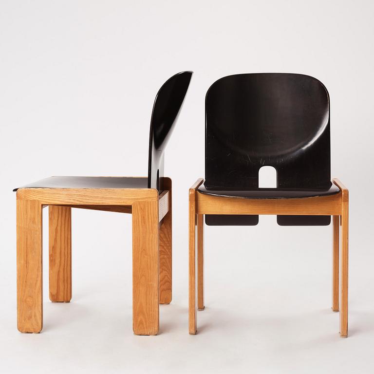 Afra & Tobia Scarpa, a set of four chairs model "121", Cassina, Italy, post 1965.