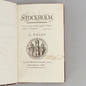 Klassisk stockholmstopografi 1800-01 i tidiga hedbergband (4 vol).