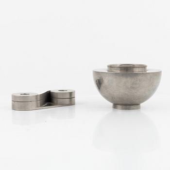 Folke Arström, a pewter tulip vase and candle holder, GAB, Sweden, 1933-34.