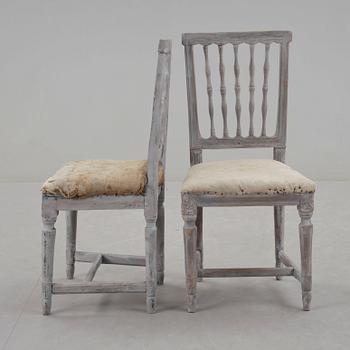 STOLAR, 4 stycken, sengustavianskt provinsarbete, 1800-talets första hälft.