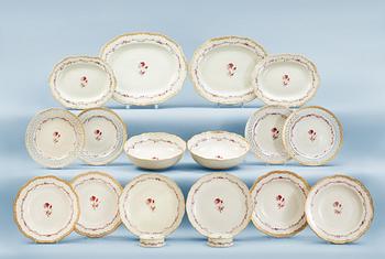 1624. An enamelled part dinners service, Qing dynasty, Qianlong (1736-95). (49 pieces).