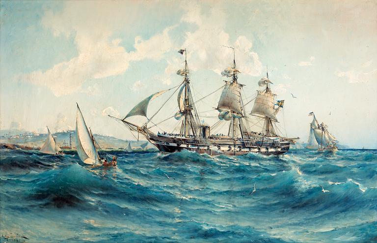 Herman af Sillén, Possibly HMS Vanadis in the Mediterranean off North africa.