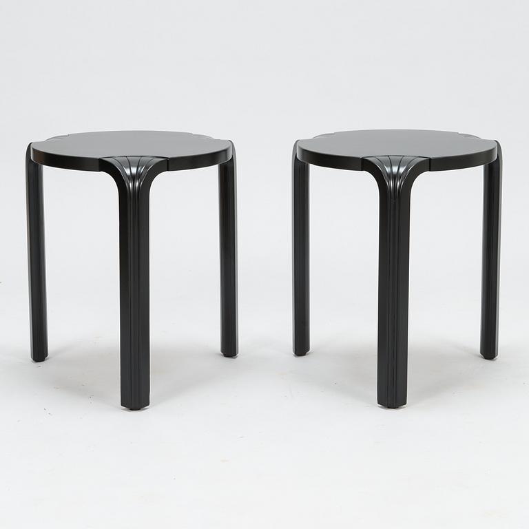 ALVAR AALTO, A pair of late 20th century 'X600' stools for Artek.