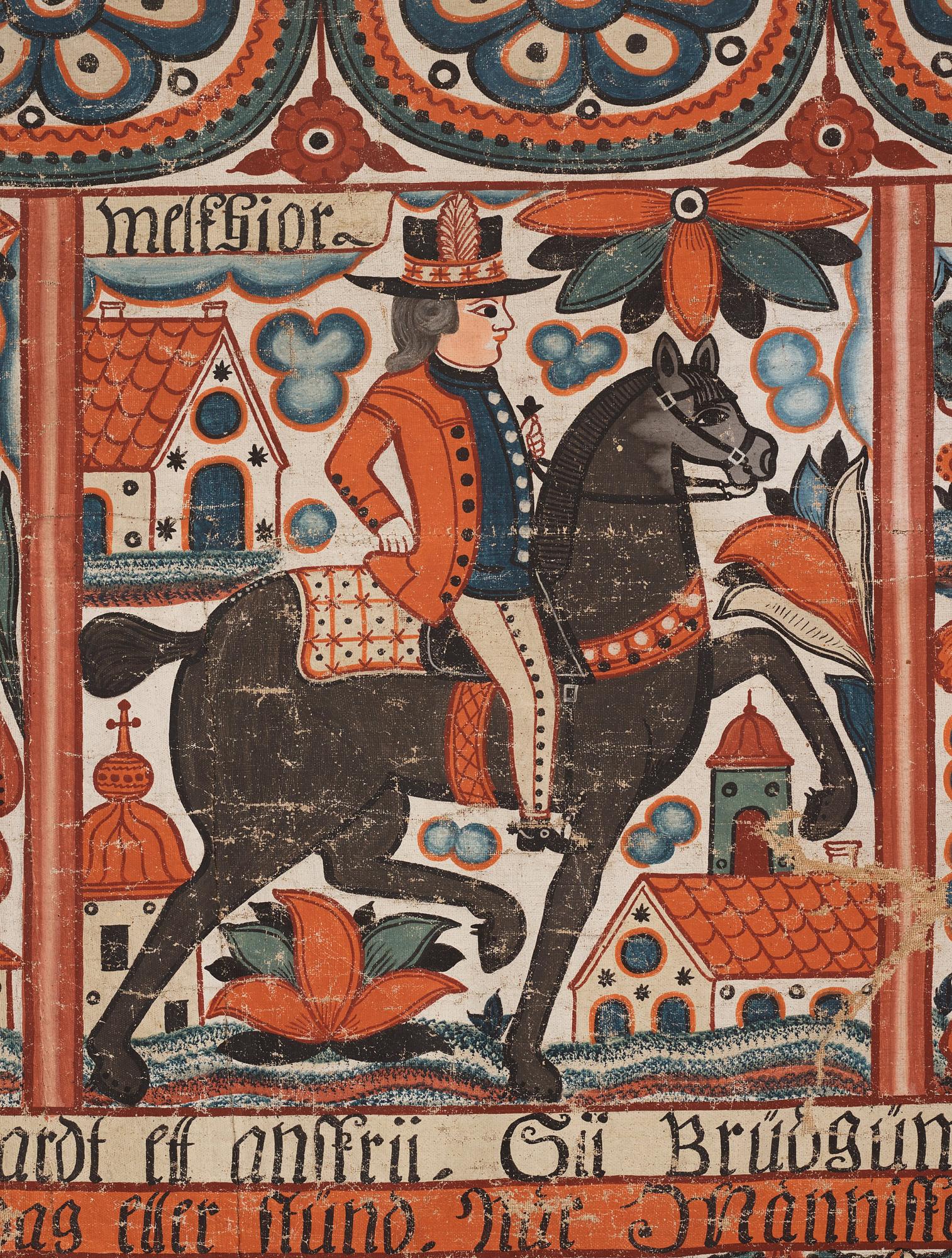 Tapestry painting, Halland, Johannes Nilsson (1757-1827), Breared 1801.