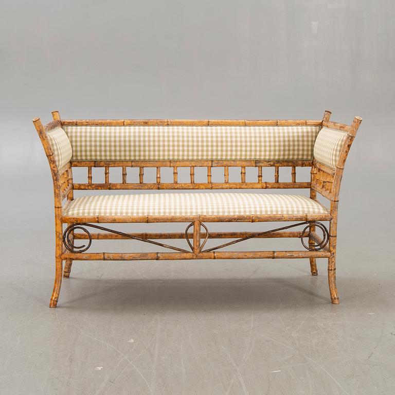 A set of sofa, table and armchairs, bamboo, first part of the 20th century.
