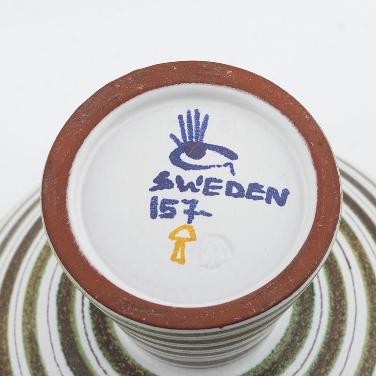 Stig Lindberg, a faience bowl on foot, Gustavsbergs studio.