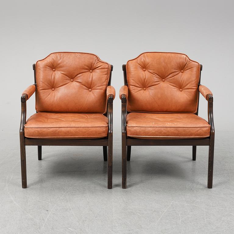 A pair of Bröderna Andersson easy chairs, Ekenässjön, 1960s.