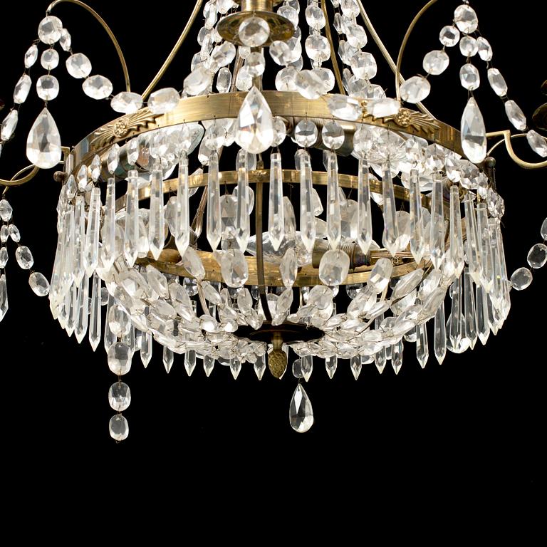 A Gustavian style chandelier, mid 20th Century.