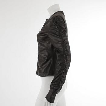 GUCCI, a black leather jacket. Italian size 44.