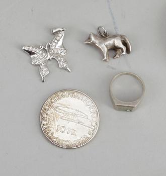 PARTI SILVER, 19 delar, olika länder, 1900-tal. Vikt 316 gram.