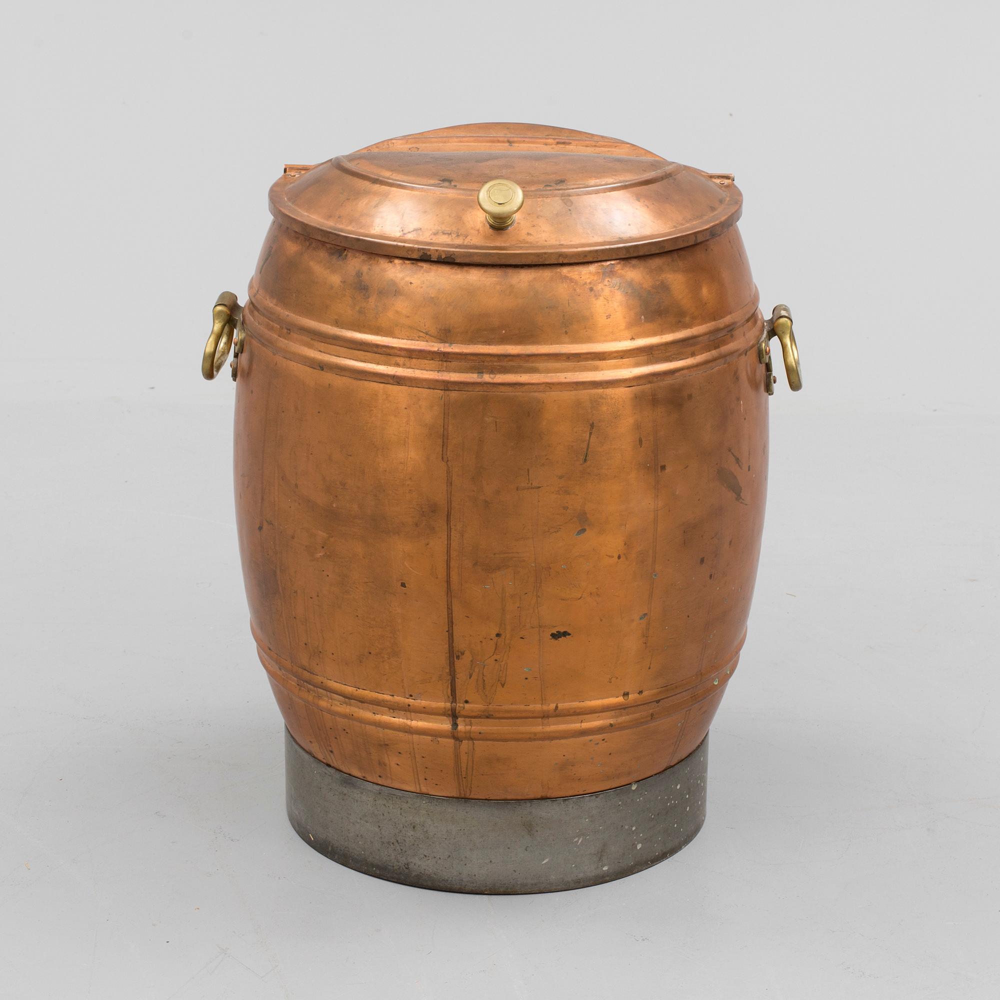 VATTENTUNNA / VATTENSÅ, förtennat koppar, 1800-tal.