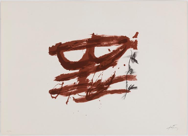 ANTONI TÀPIES, 12 lithographs, 2 silkscreens, 1 etching, signed and numbered.