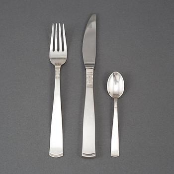 JACOB ÄNGMAN, 36 psc silver cutlery 'Rosenholm', GAB, some Eskilstuna 1978.