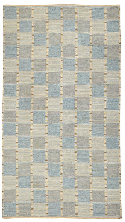 Barbro Nilsson, MATTO, "Falurutan, Duhs", flat weave, ca 408 x 225,5 cm, signed AB MMF BN.