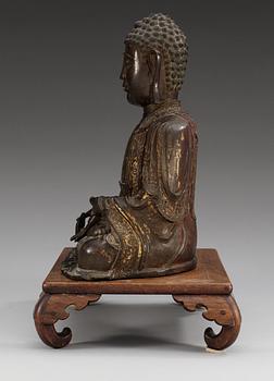 BUDDHA, brons. Sen Ming dynasti (1368-1644).