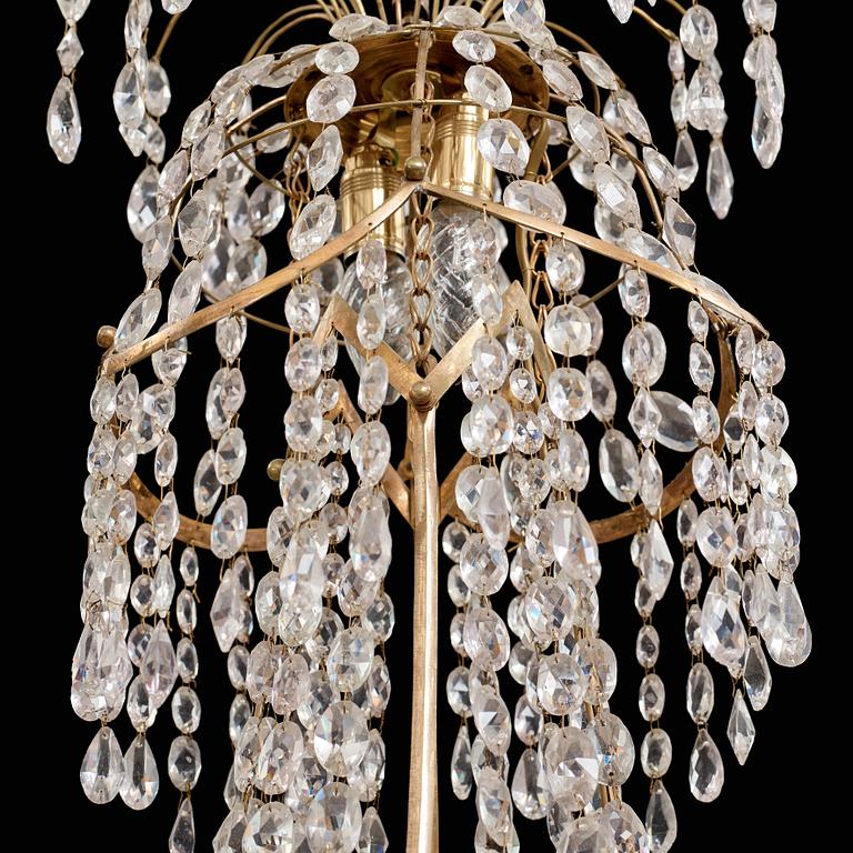 A late Gustavian seven-light chandelier, circa 1800.