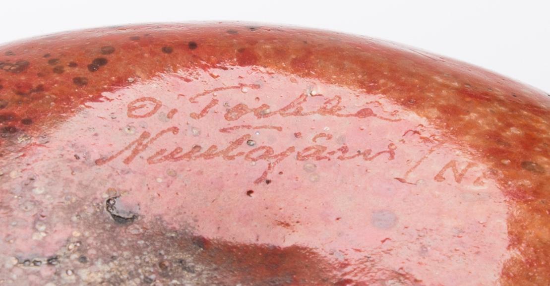 OIVA TOIKKA, FLASKA, glas, "Ruska" signerad O. Toikka Nuutajärvi.