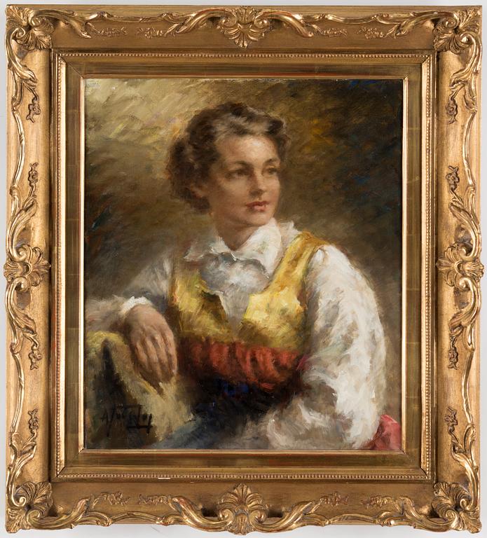 ALEXANDER TOLSTOY, oil on canvas, signed.